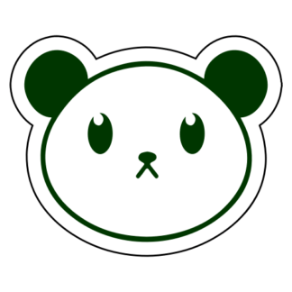 Cute Little Panda Sticker (Dark Green)